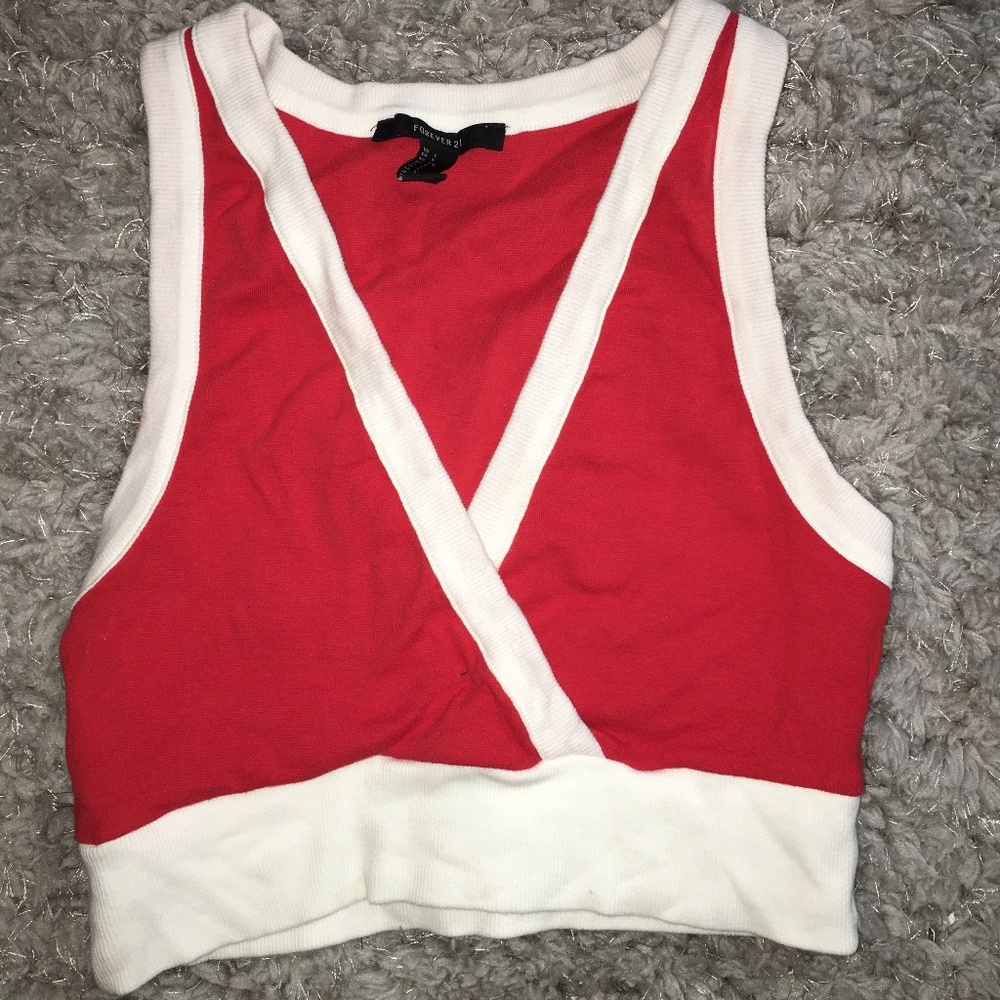 Forever 21 cropped  v-neck tank